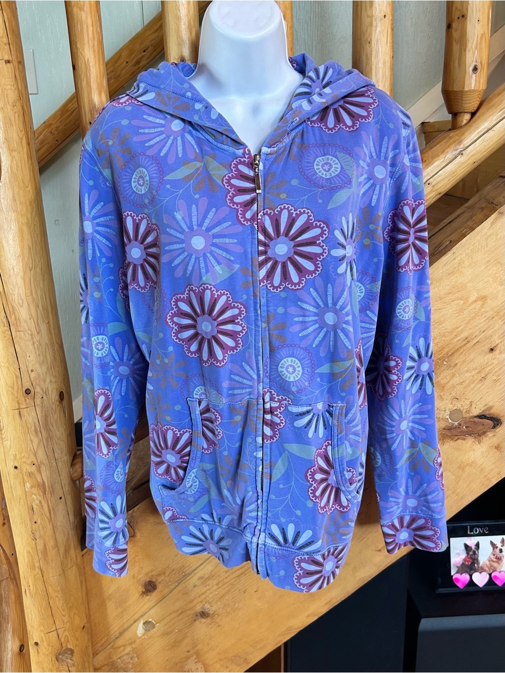 Fresh Produce colorful flowers hoodie - periwinkle / lavender - Picture 2 of 10